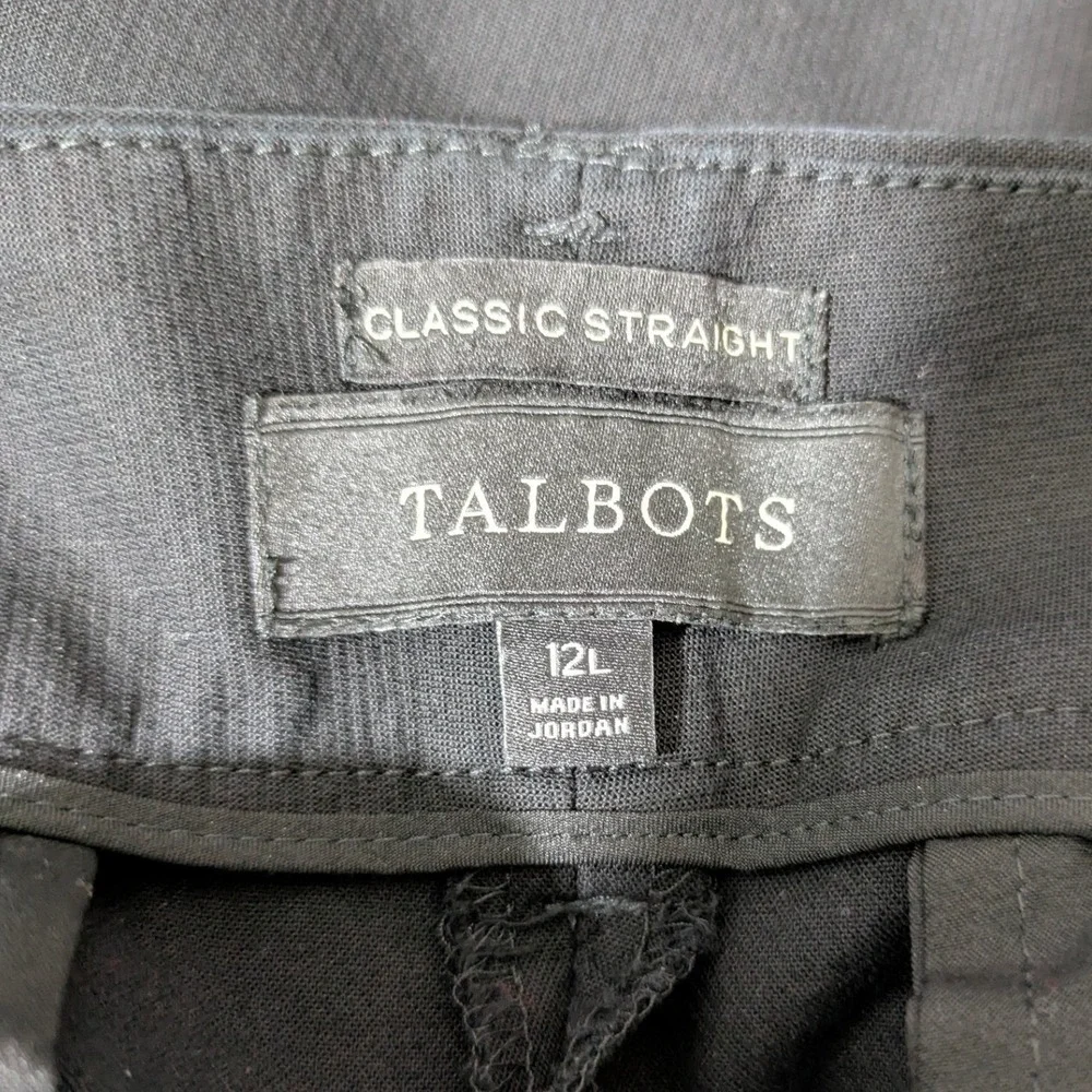 Talbots Classic Straight Womens Black Pant Office Professional Size 12L
